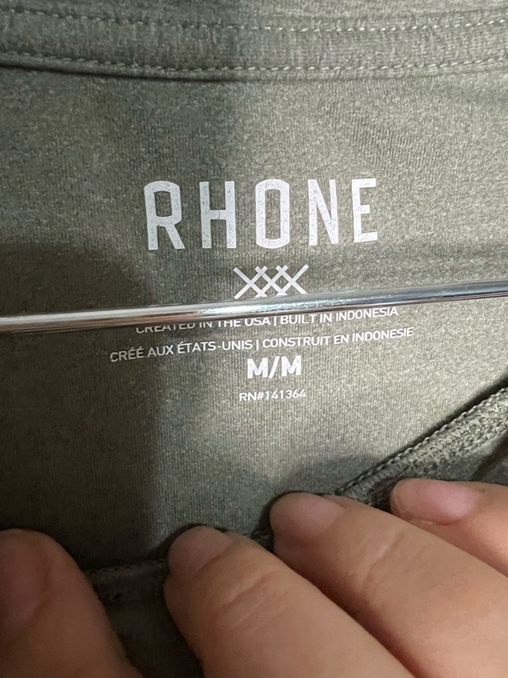 Rhone The Reign Olive Green Performance Long-Sleeve T-Shirt - Picture 5 of 9